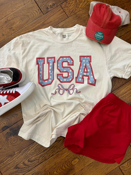 USA Bow Comfort Colors Spangled