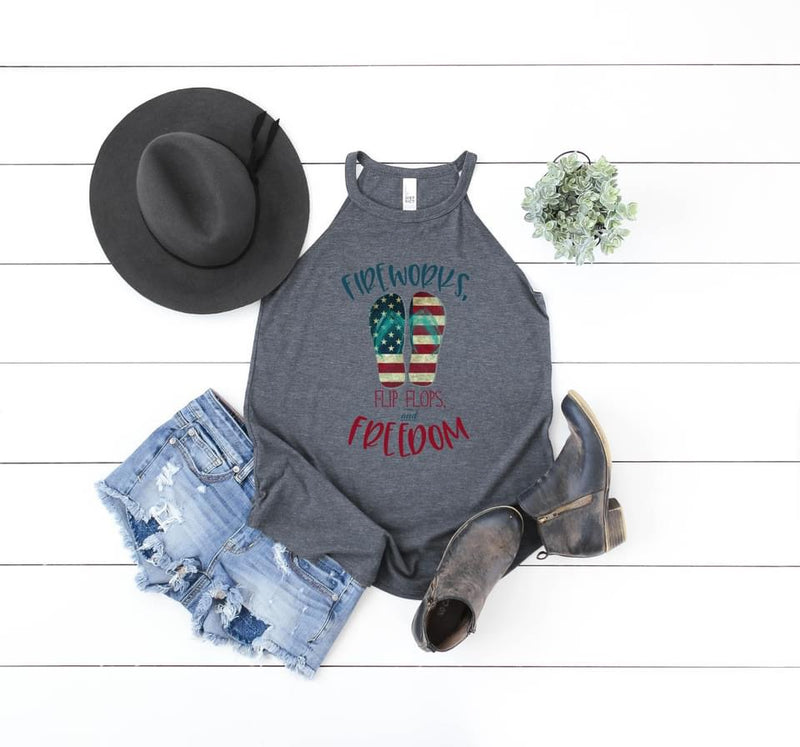 Fireworks Flip Flops And Freedom Tank