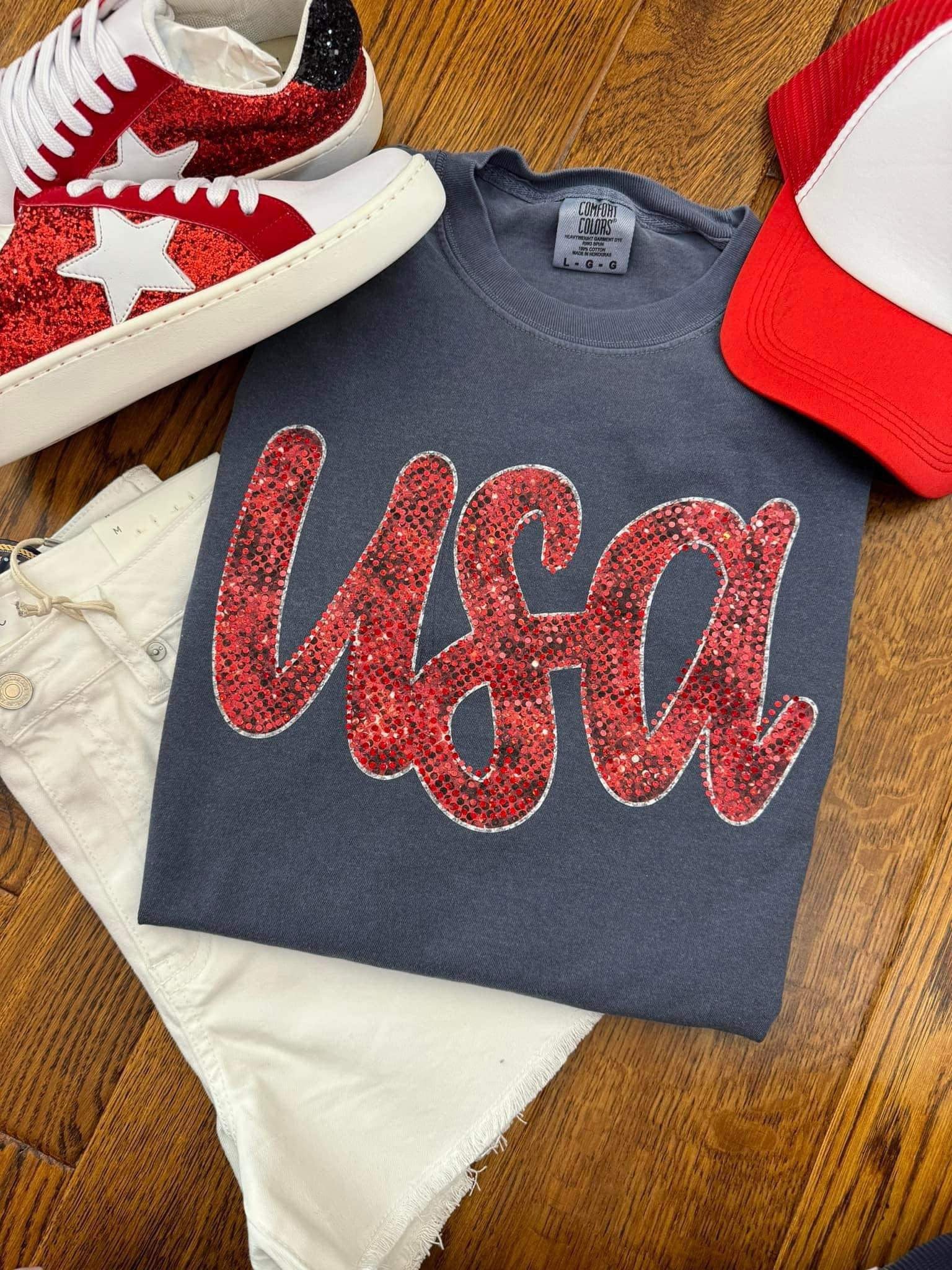 USA Red Spangle Comfort Colors