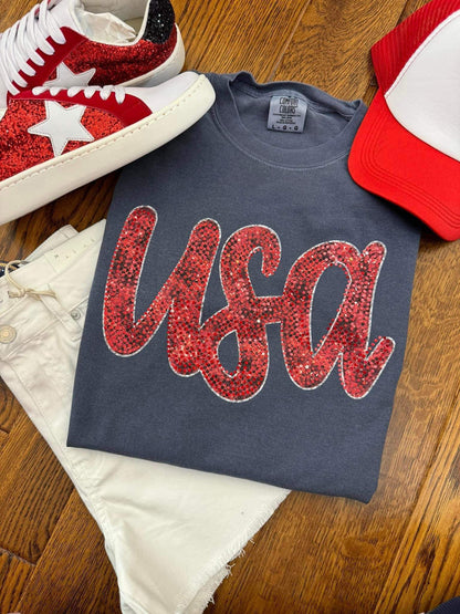 USA Red Spangle Comfort Colors