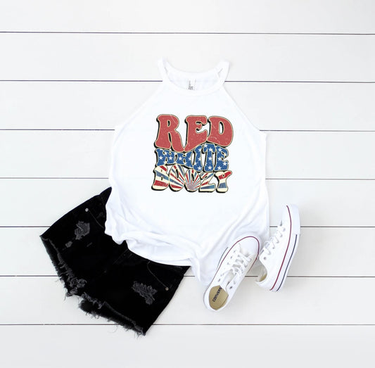 Red White Boozy Rocker Tank