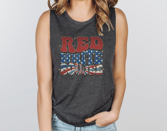 Red White Boujee Festival Tank