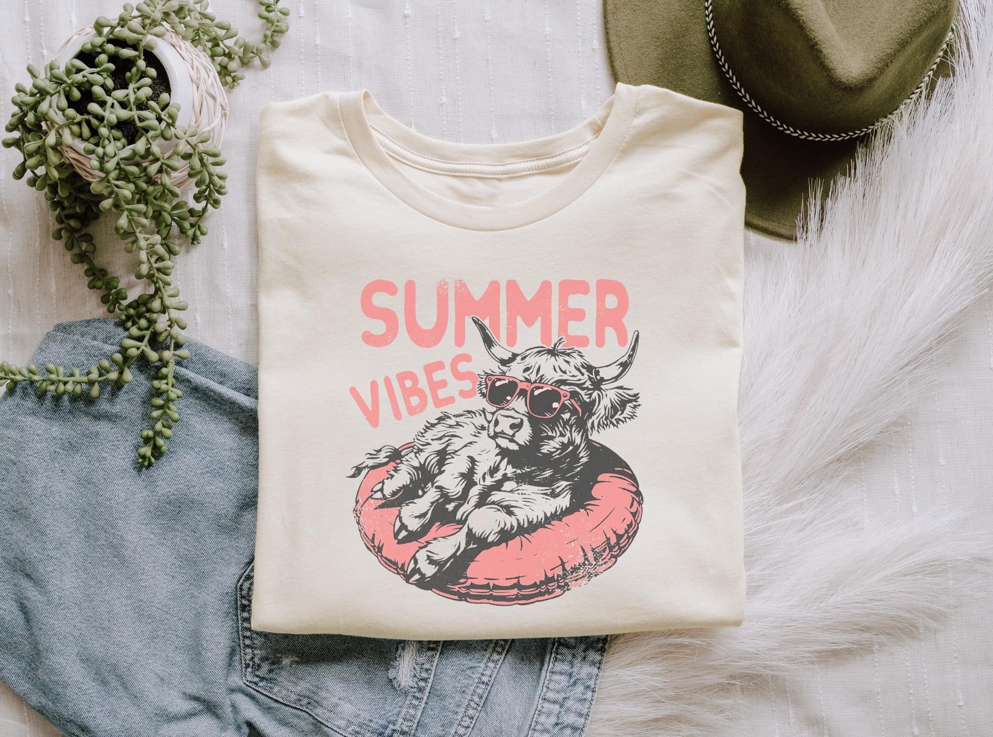 Summer Vibes Highland Cow Comfort Colors