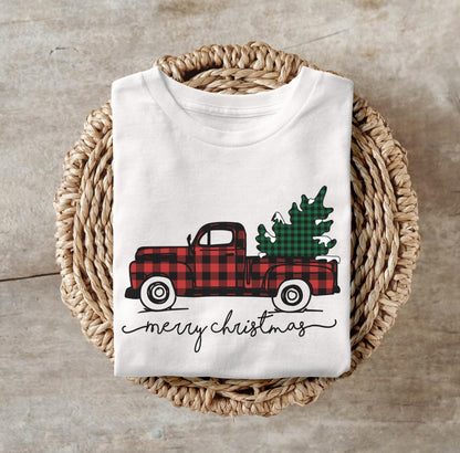 merry christmas plaid truck comfort colors