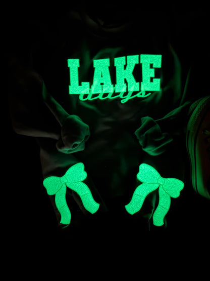 Lake Days Embroidered Glow in The Dark Glitter With Side Bows