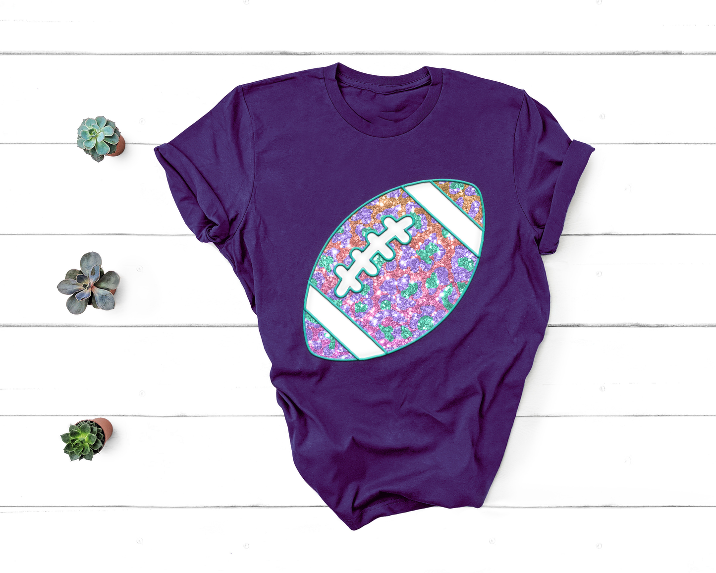 Faux Glitter Football