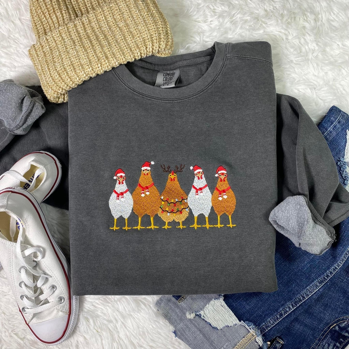 Christmas Chickens Embroidery