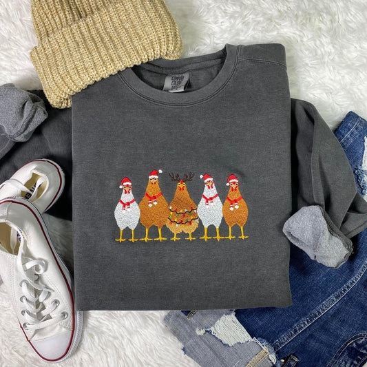 Christmas Chickens Embroidery