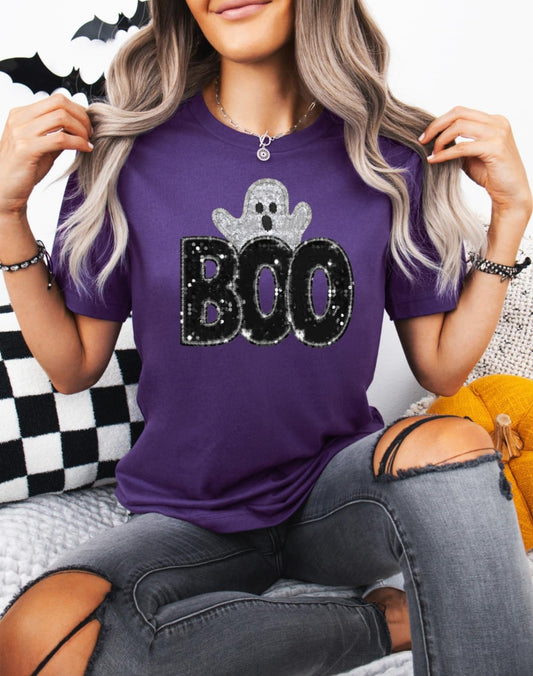 Boo Faux Glitter Ghost