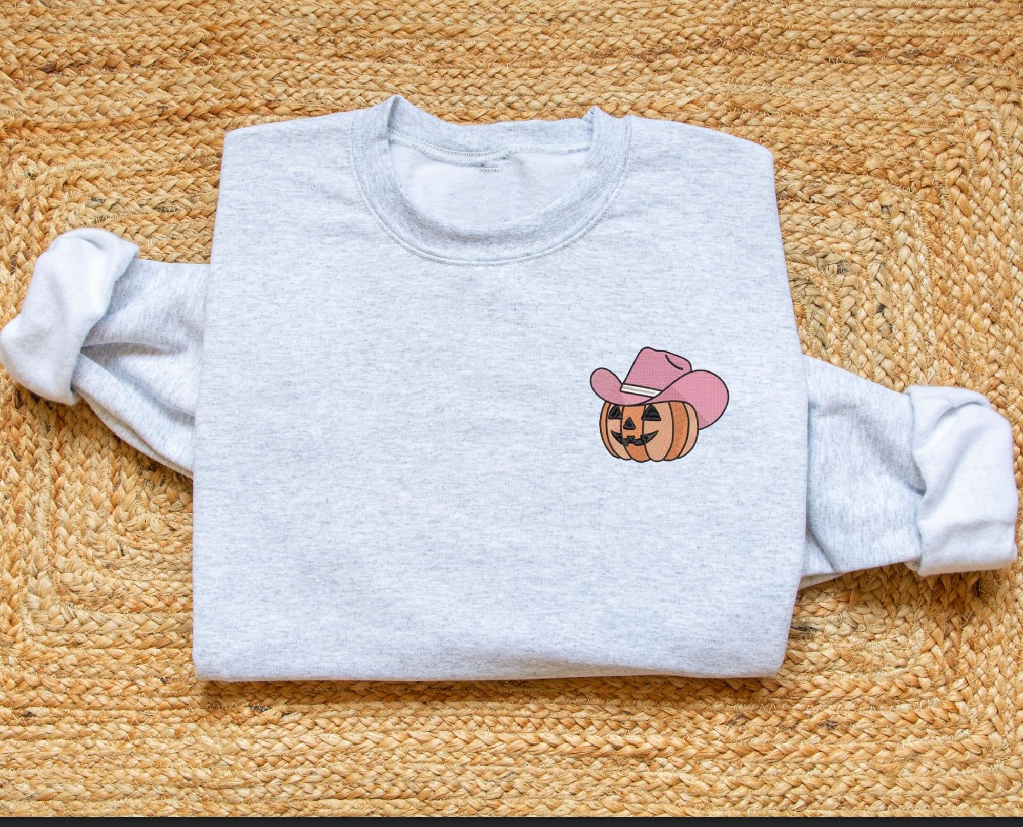 Cowboy Pumpkin Pocket Embroidery