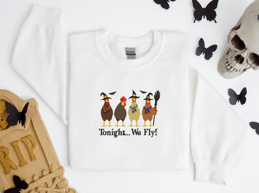 Tonight We Fly Chickens Embroidery