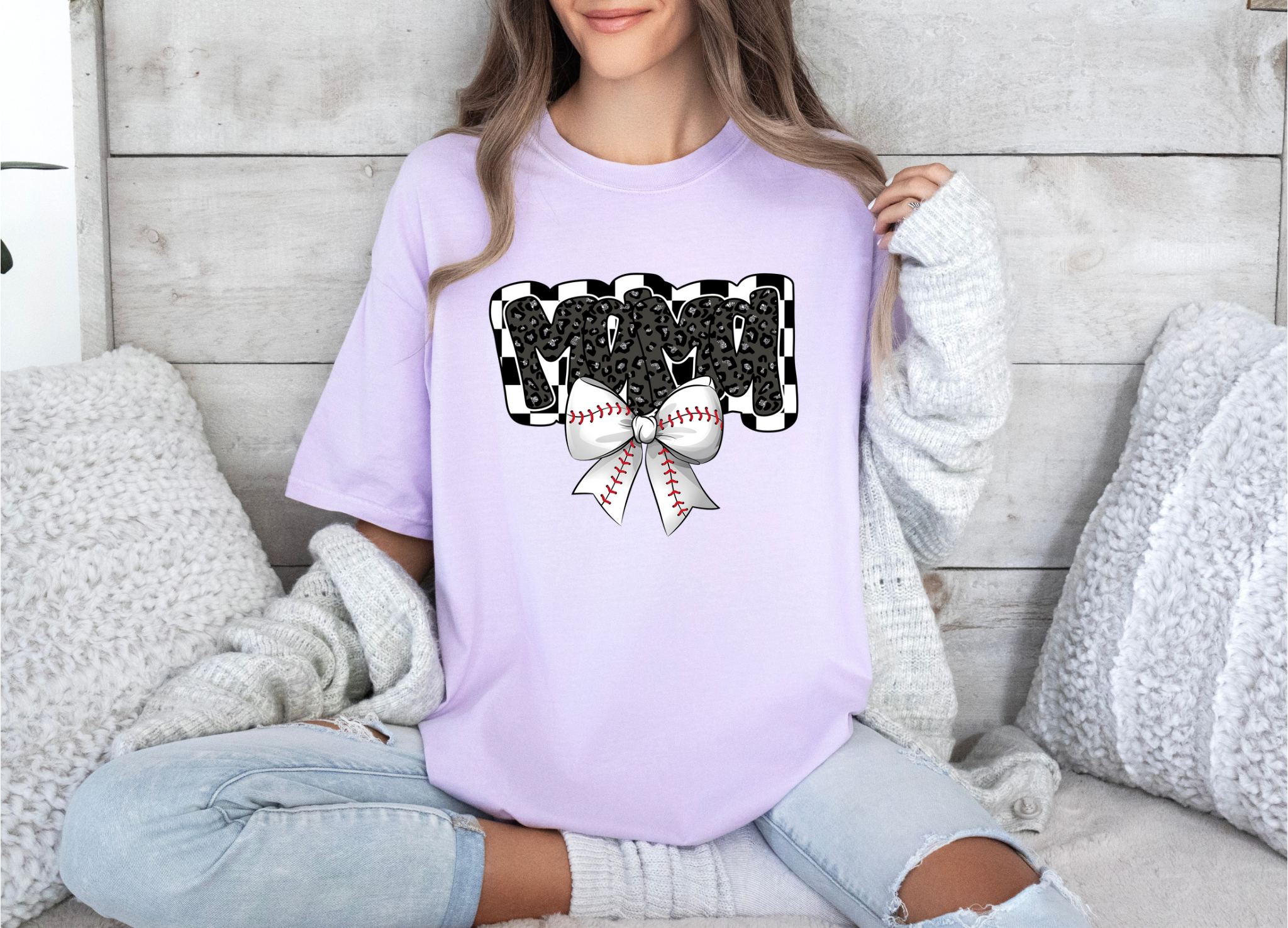 Mama Baseball Bow Comfort Colors