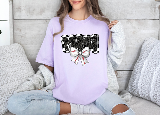 Mama Baseball Bow Comfort Colors