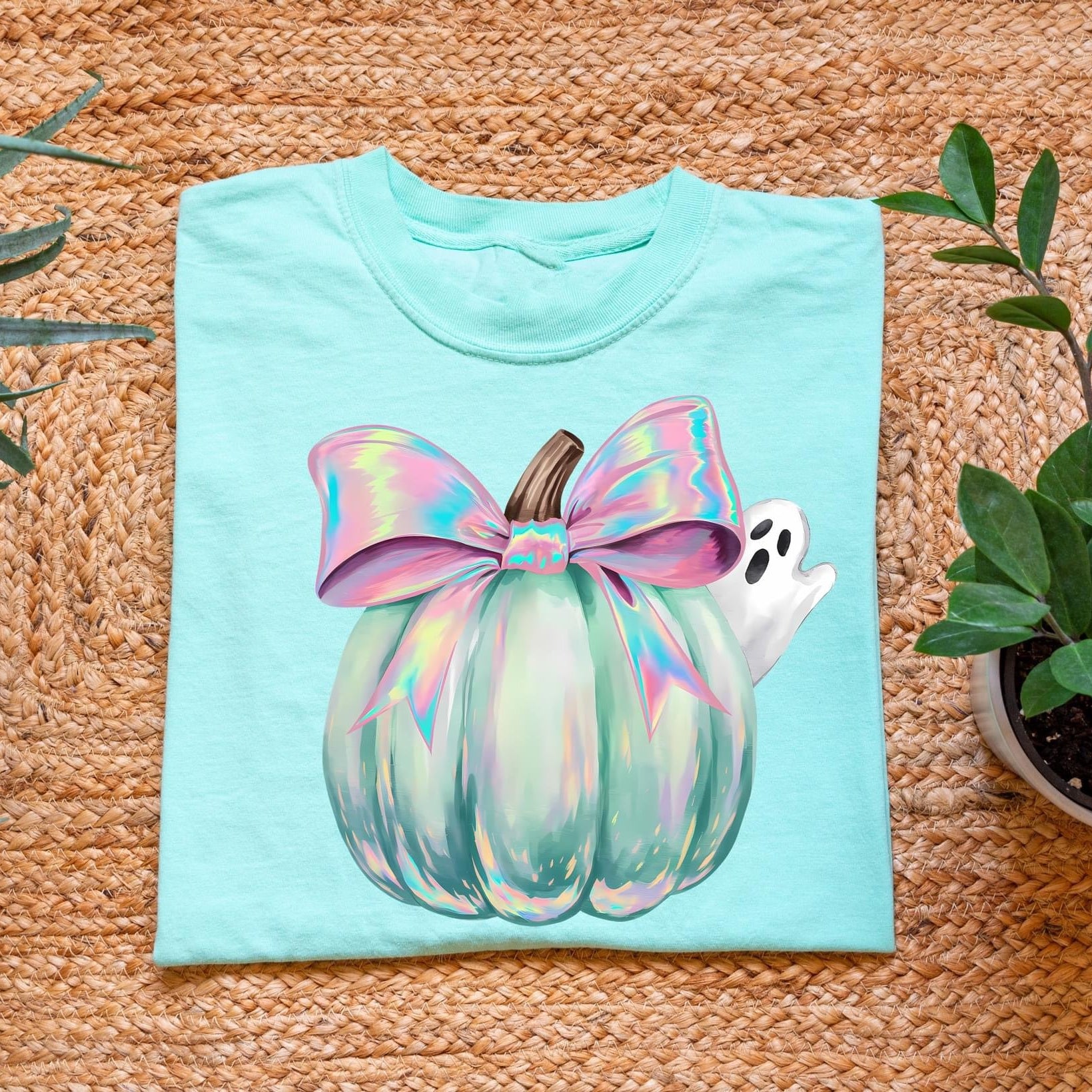 Iridescent Pumpkin and Ghost