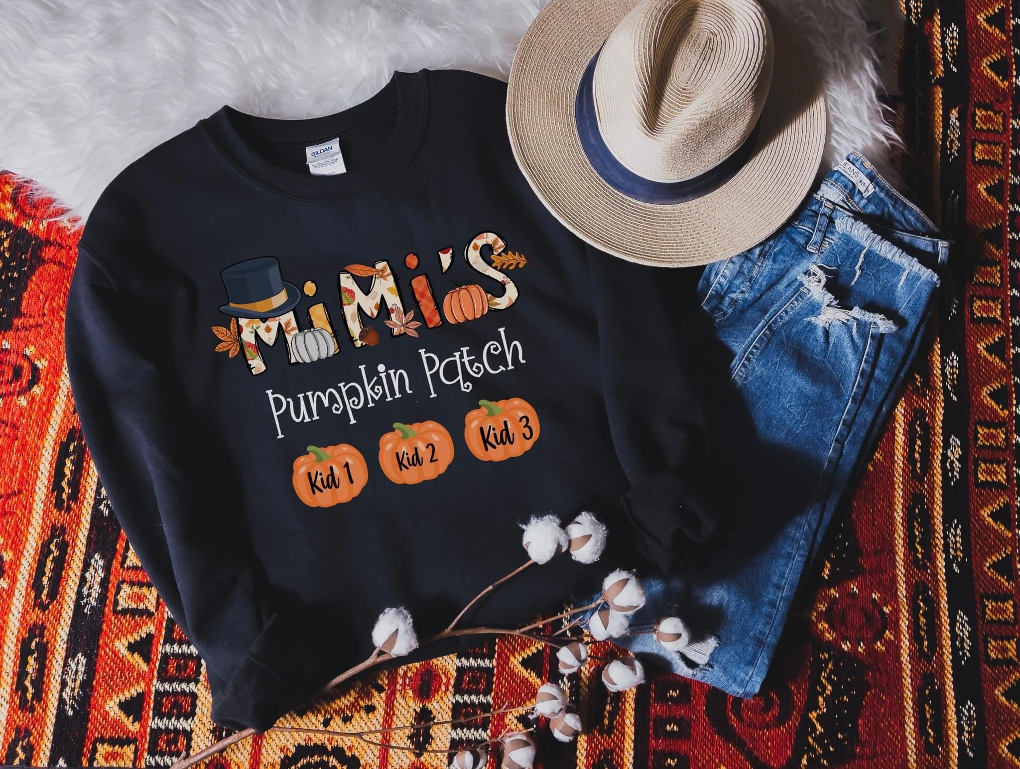 Custom Mama Pumpkin Patch and Kid Names