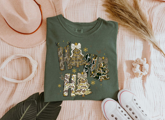 Ho Ho Ho Camo Trees Comfort Colors
