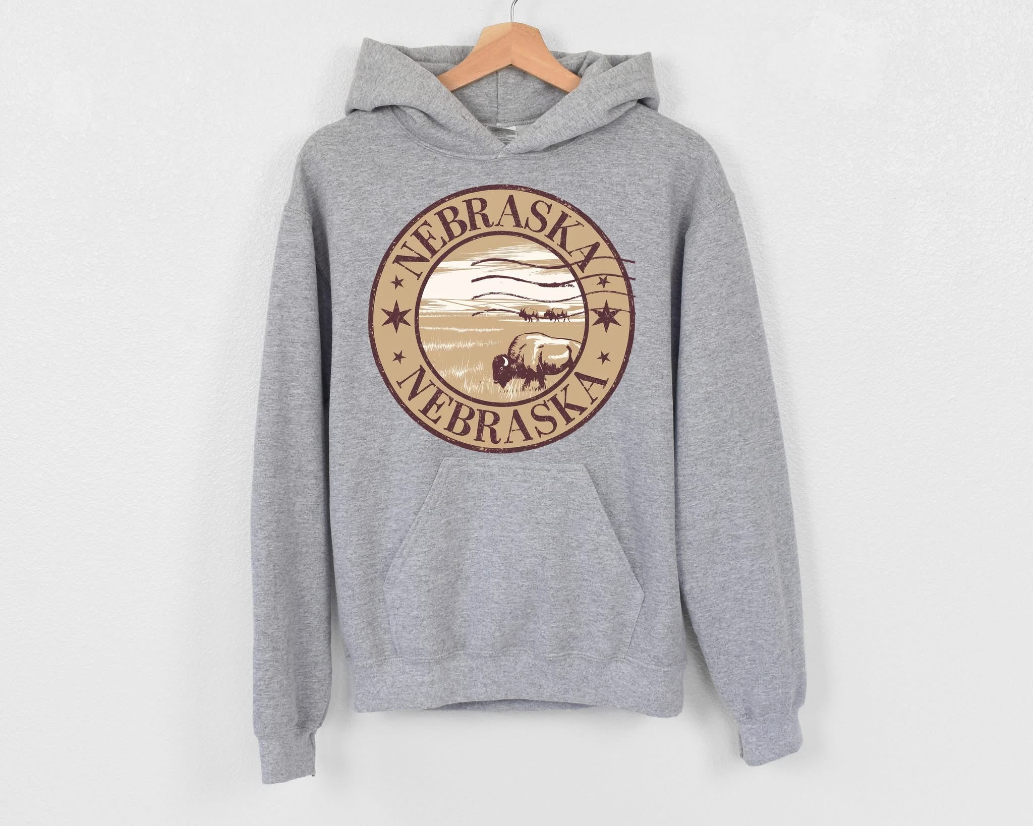 Nebraska Stamp Hooded Fleece