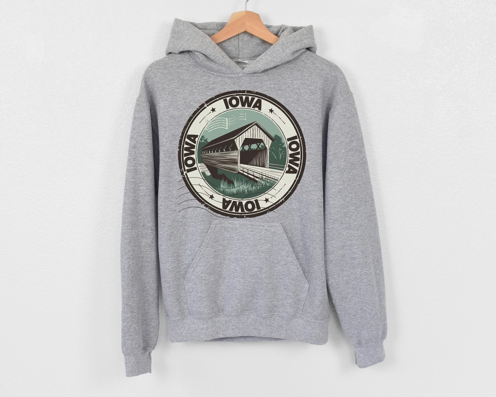 Iowa Stamp Hooded Fleece
