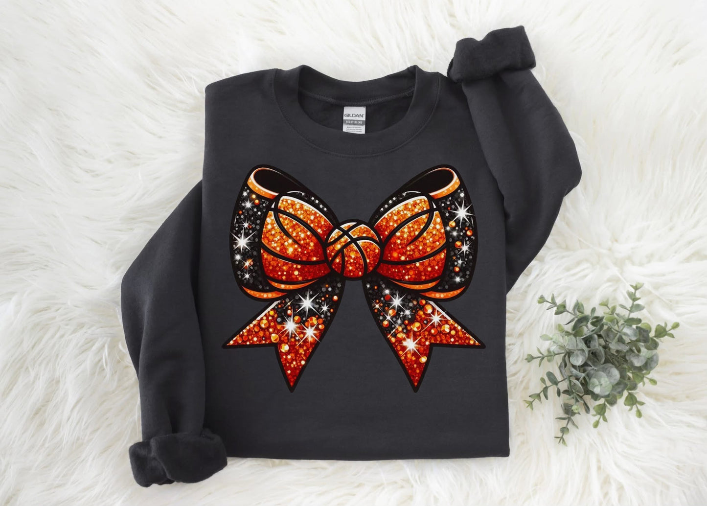 Basketball Glitter Bow