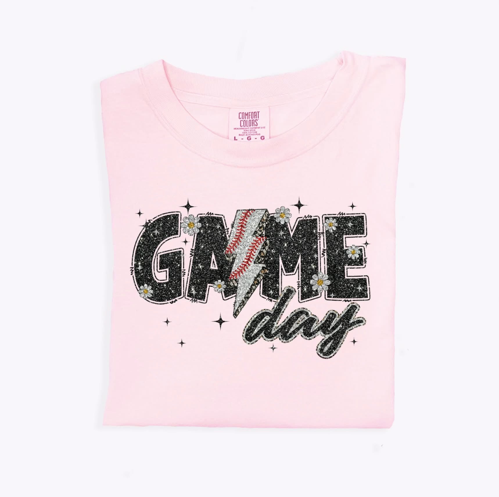 Gameday Glitter Baseball Spangled Comfort Colors
