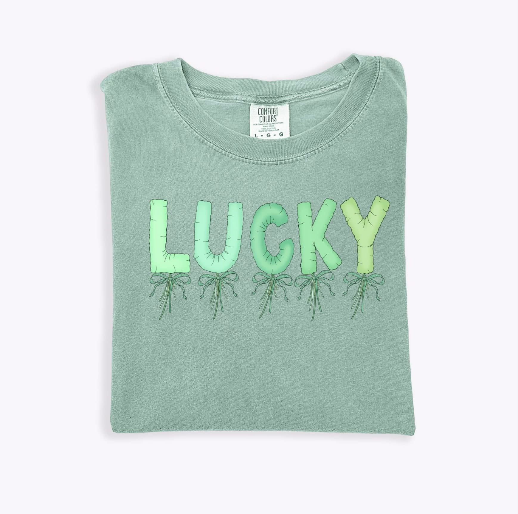 Lucky Green Bows Comfort Colors