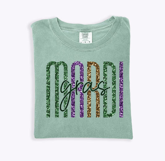 Mardi Gras Faux Glitter Comfort Colors