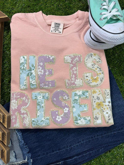 He Is Risen Pastel Floral Printed Puff