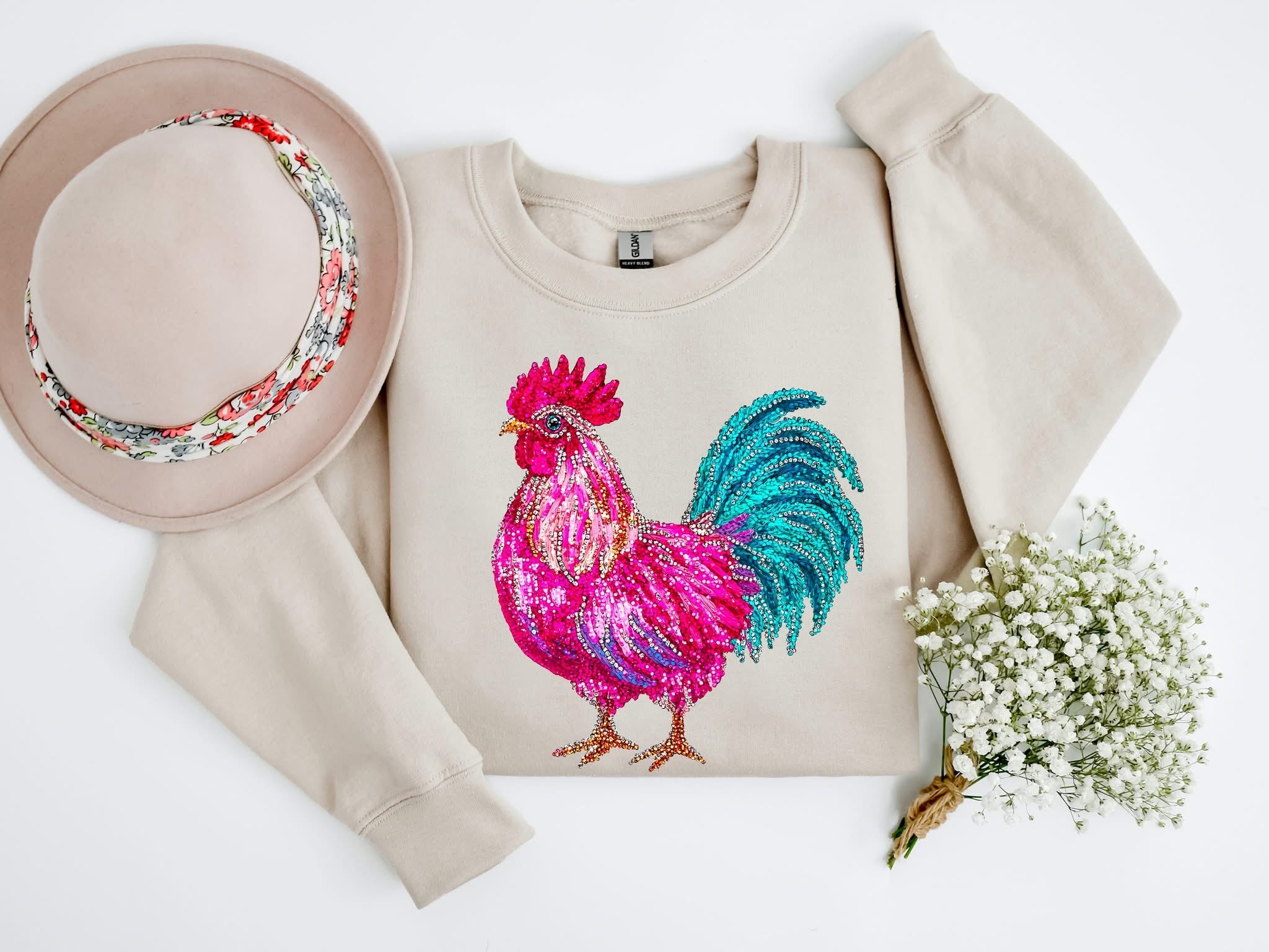 Colorful Faux Bling Chicken