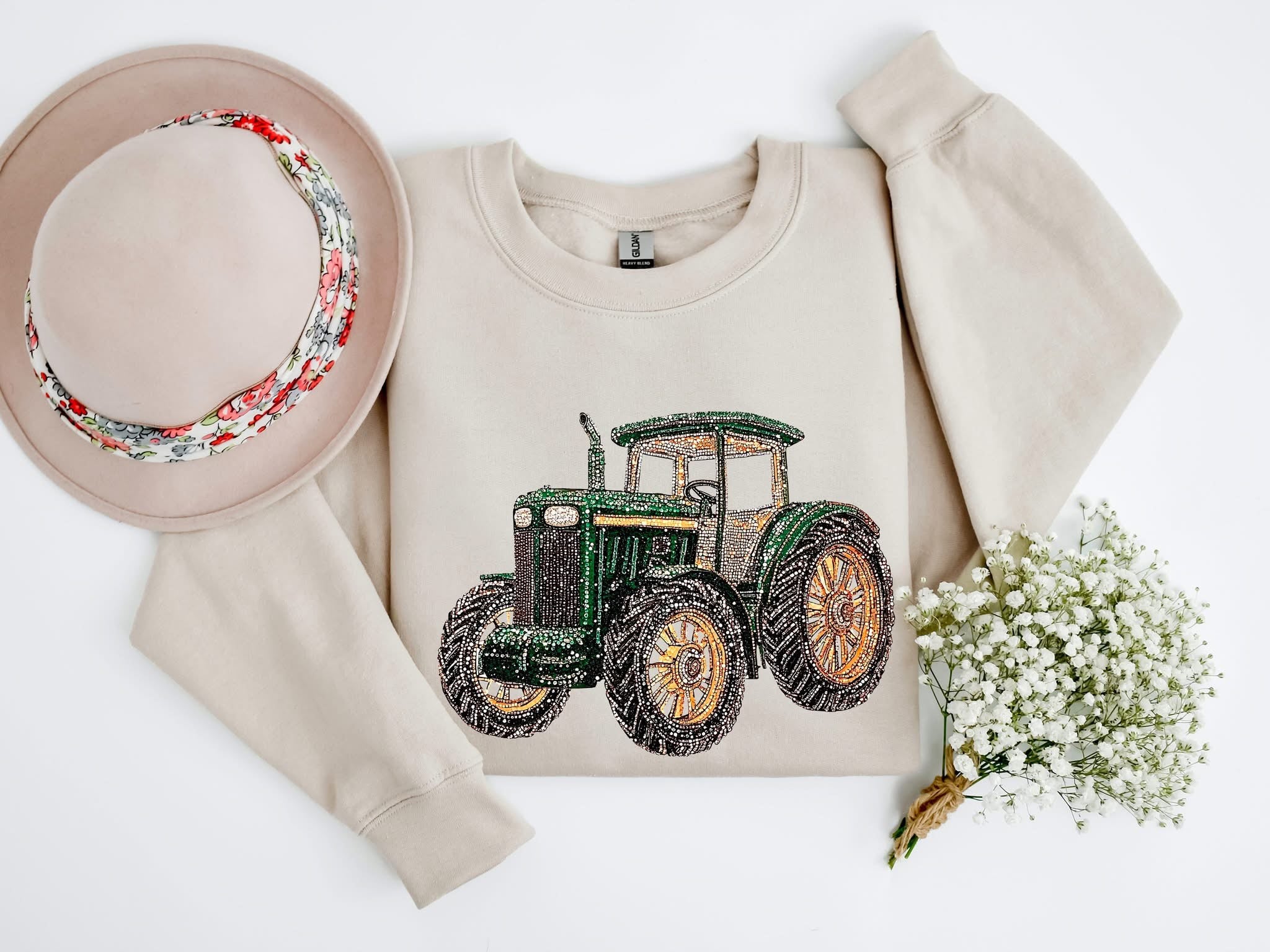 Faux Bling Green Tractor