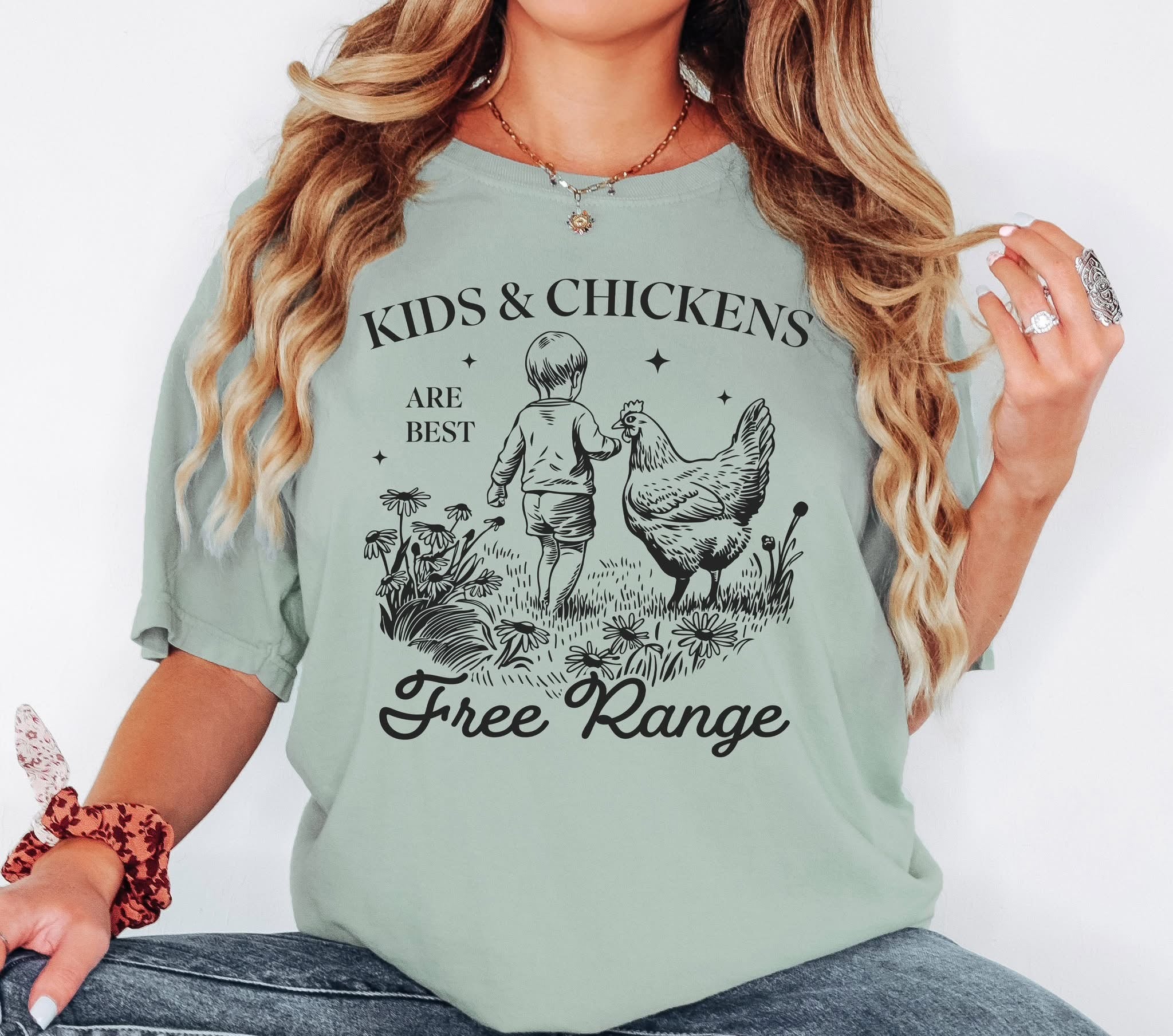 Kids And Chickens