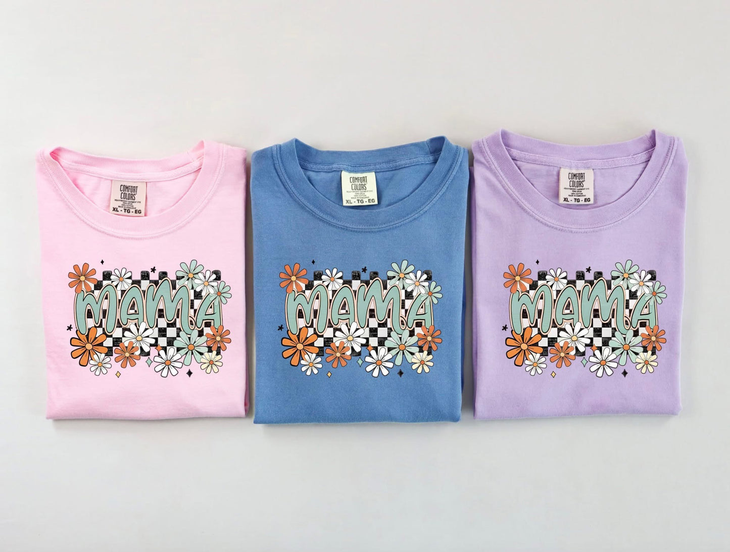 Mama Checkered Flowers