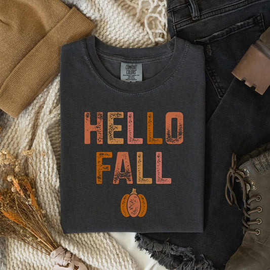 Hello Fall Distressed Comfort Colors
