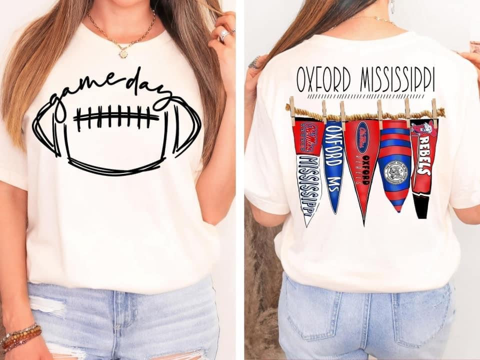 Oxford Mississippi Pennant Flags Comfort Colors