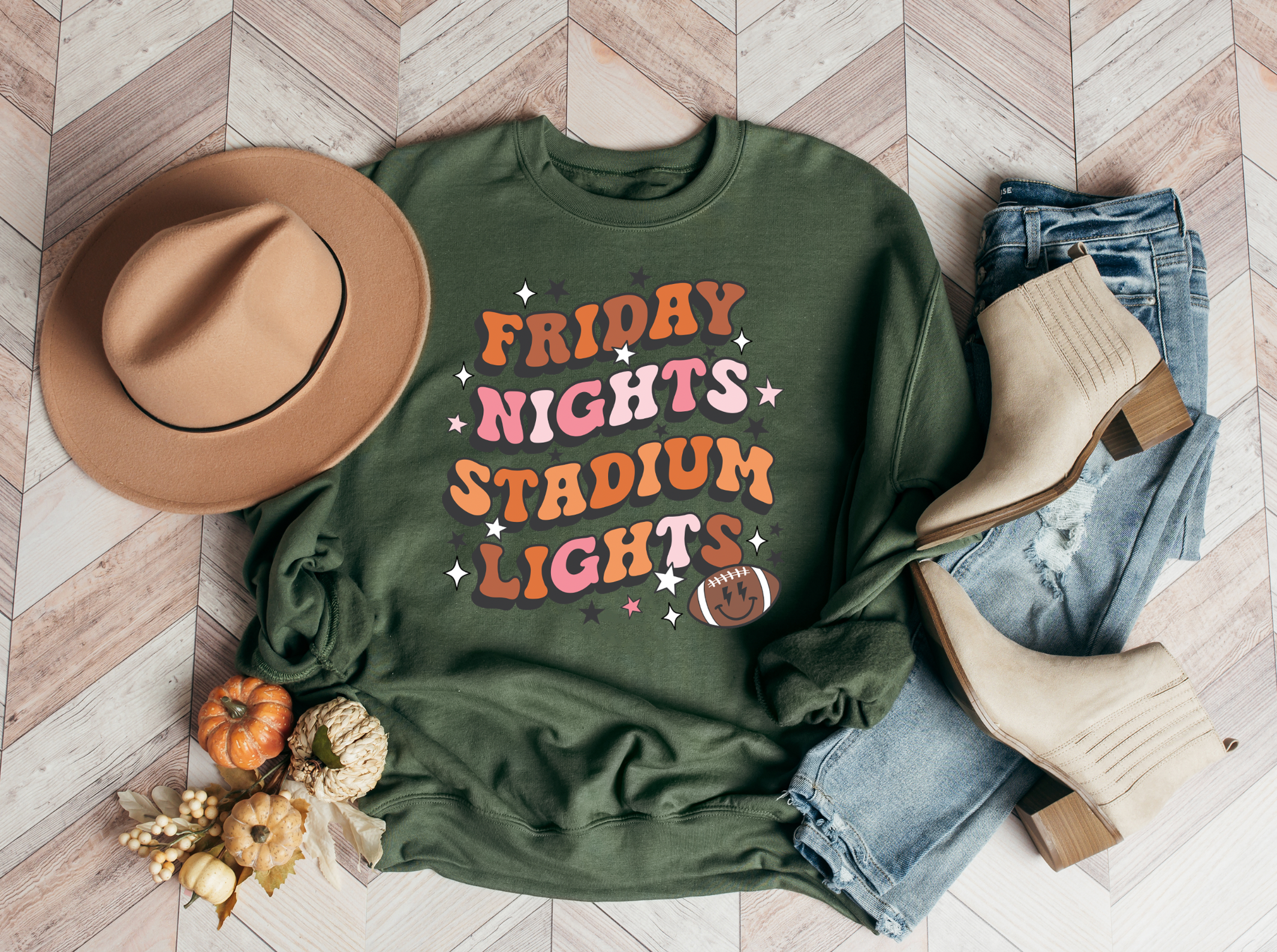 Friday Nights Stadium Lights Crew Fleece