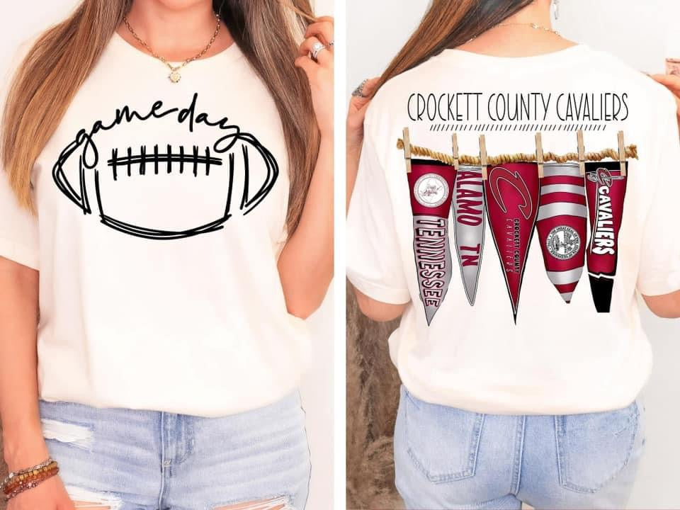 Crockett County Cavaliers Pennant Flags Comfort Colors