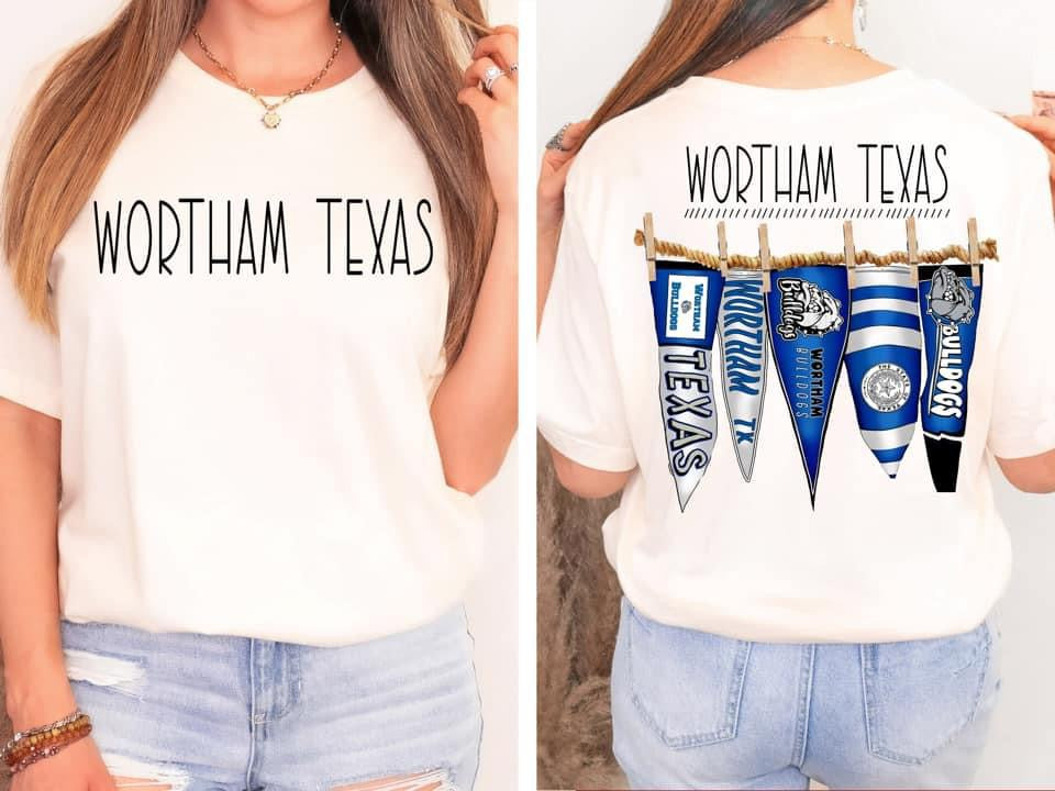 Wortham Texas Pennant Flags Comfort Colors