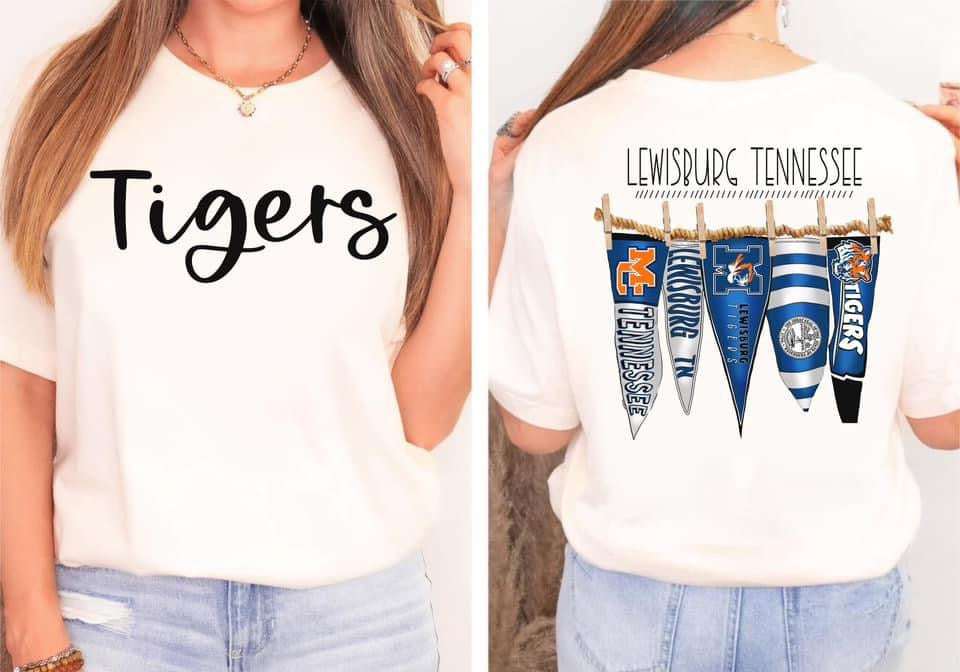 Lewisburg Tennessee Tigers Pennant Flags Comfort Colors