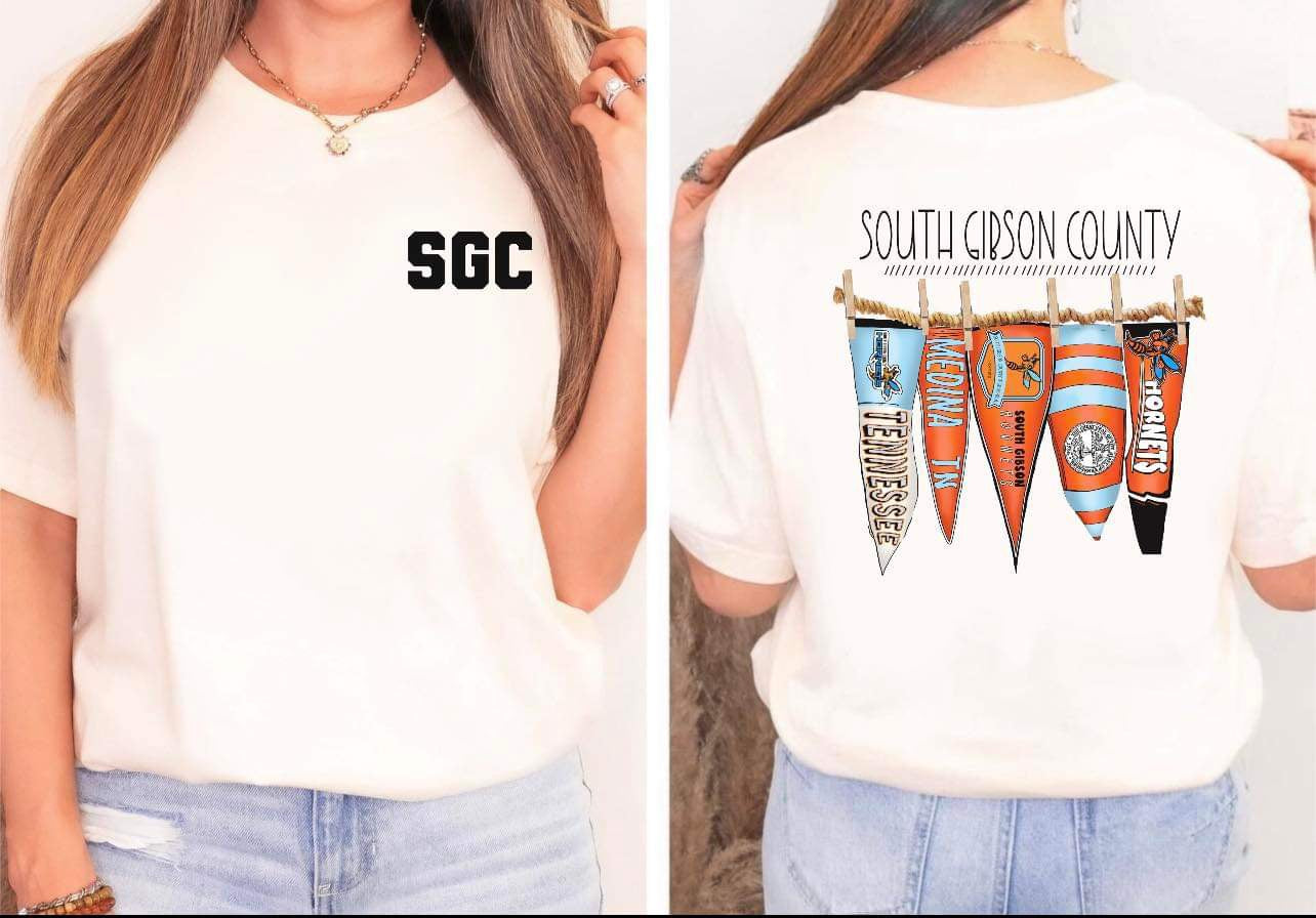 South Gibson County Pocket Print Pennant Flags Comfort Colors