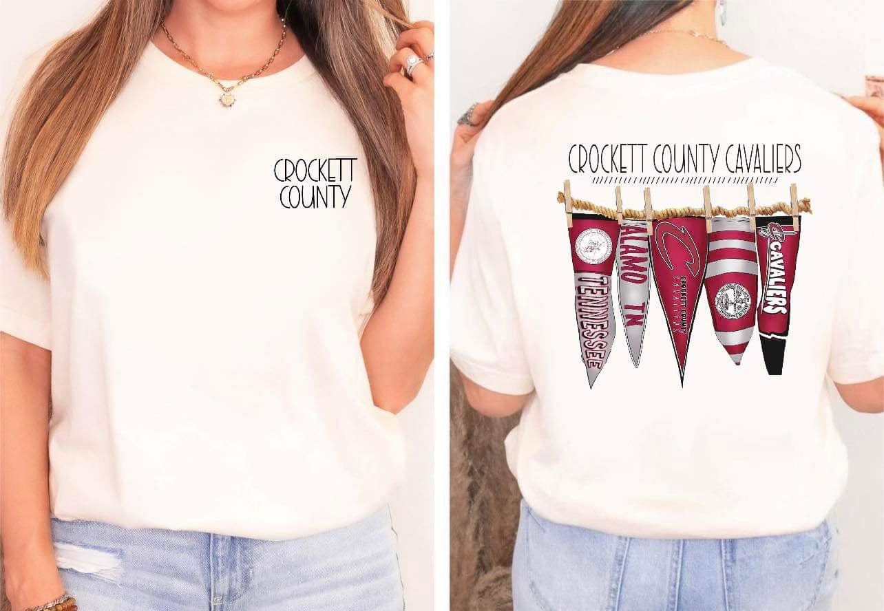 Crockett County Cavaliers Pocket Print Pennant Flags Comfort Colors