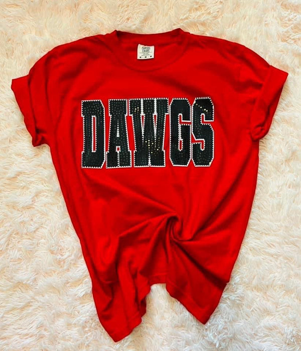 Dawgs Spangle Black Inside White Outline Comfort Colors