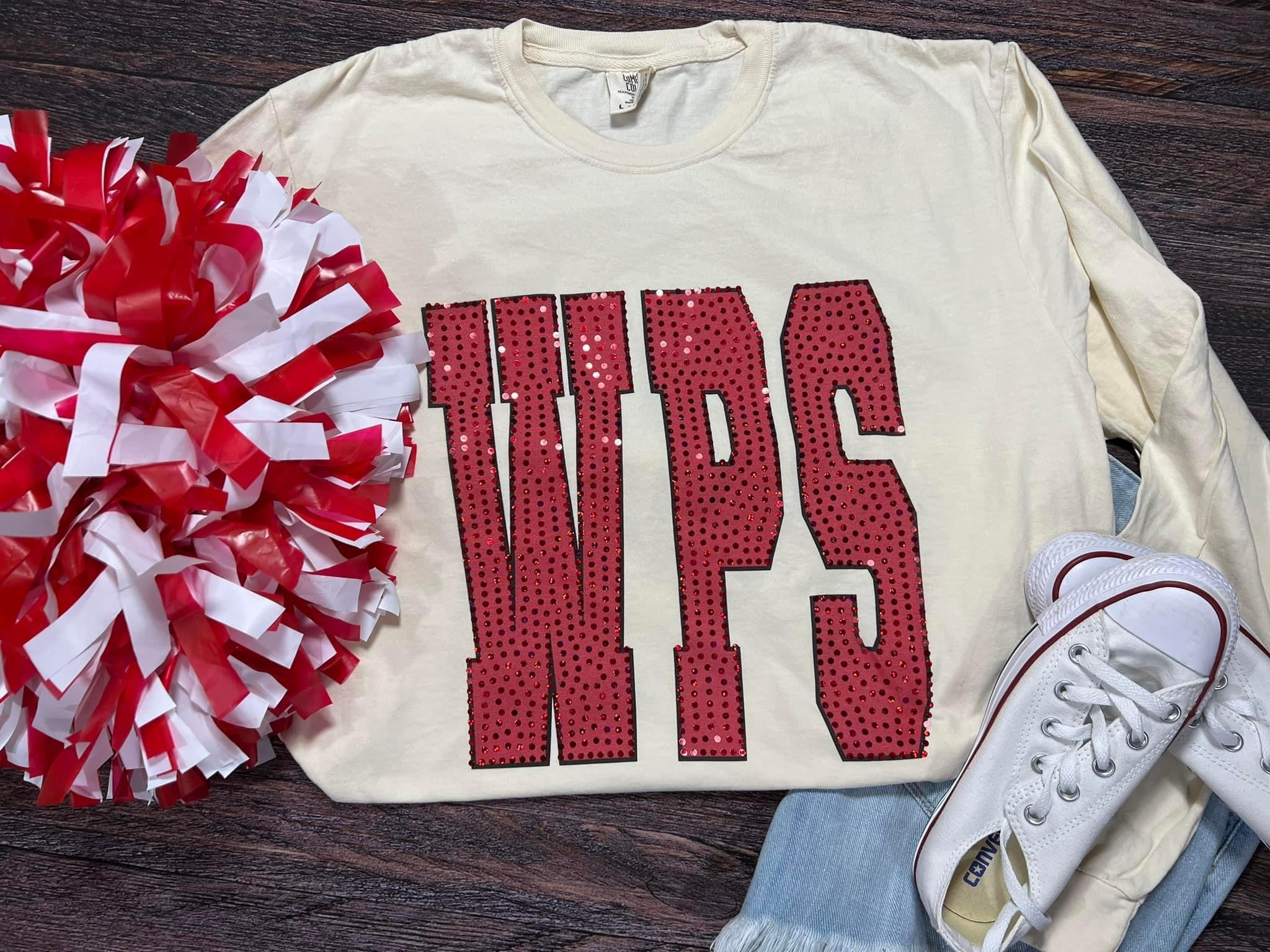 WPS Spangle Red Inside Black Outline Comfort Colors