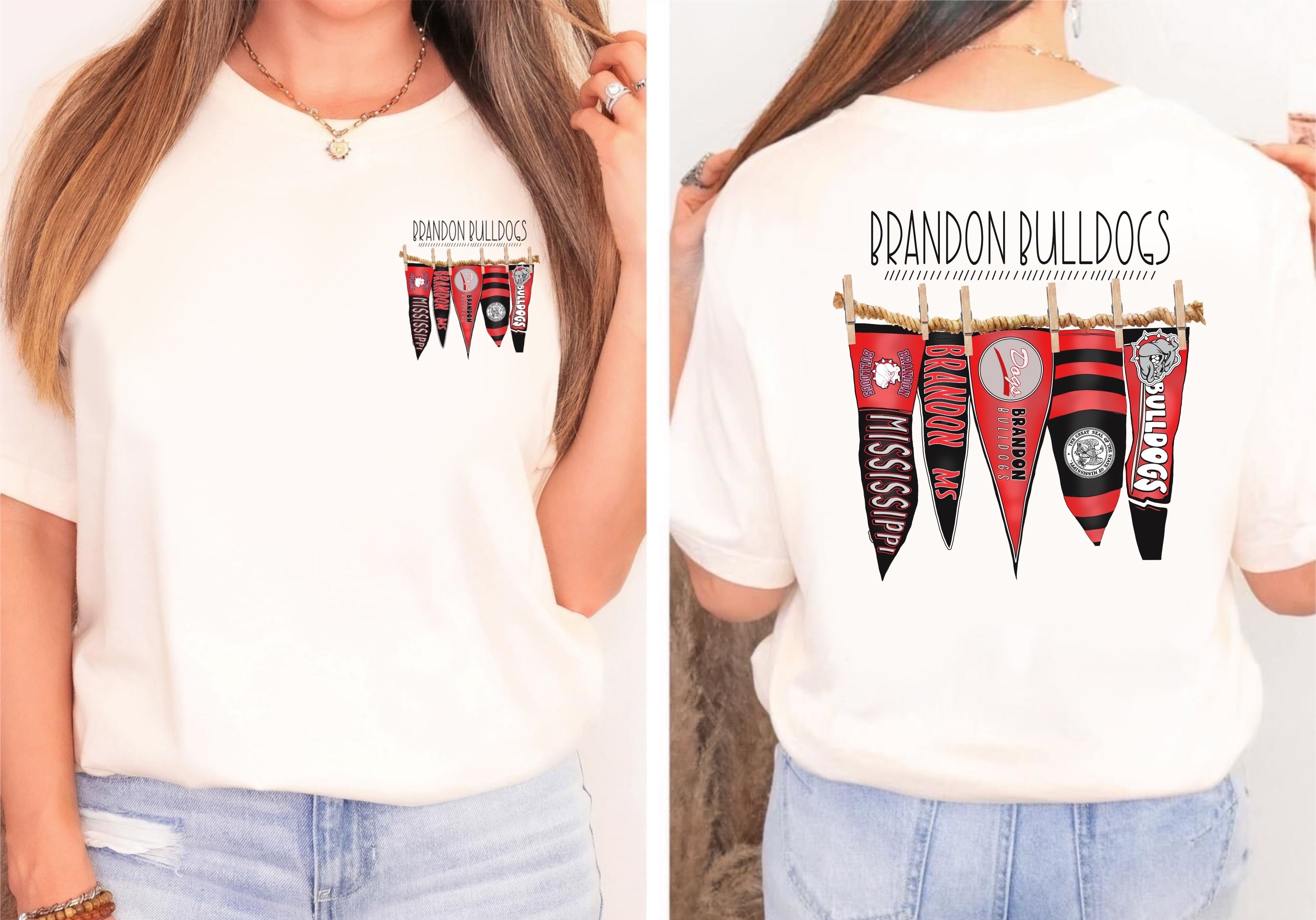 Brandon Bulldogs Pennant Flags Comfort Colors