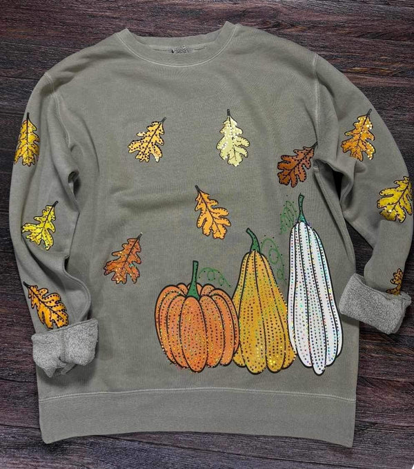 Fall Leaves And Pumpkins Glitter Multiprint Independent