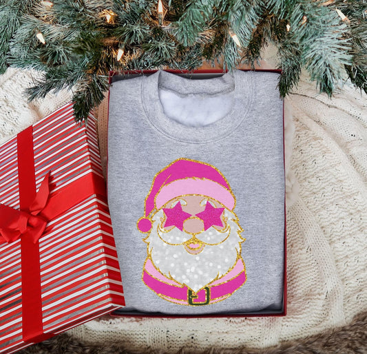 Pink Santa Faux Glitter