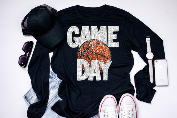 Game Day Basketball Faux Glitter