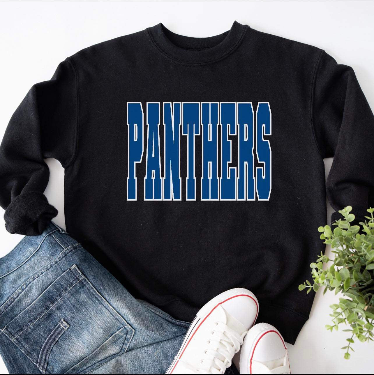 Panthers Royal Inside White Outline Spangle Youth