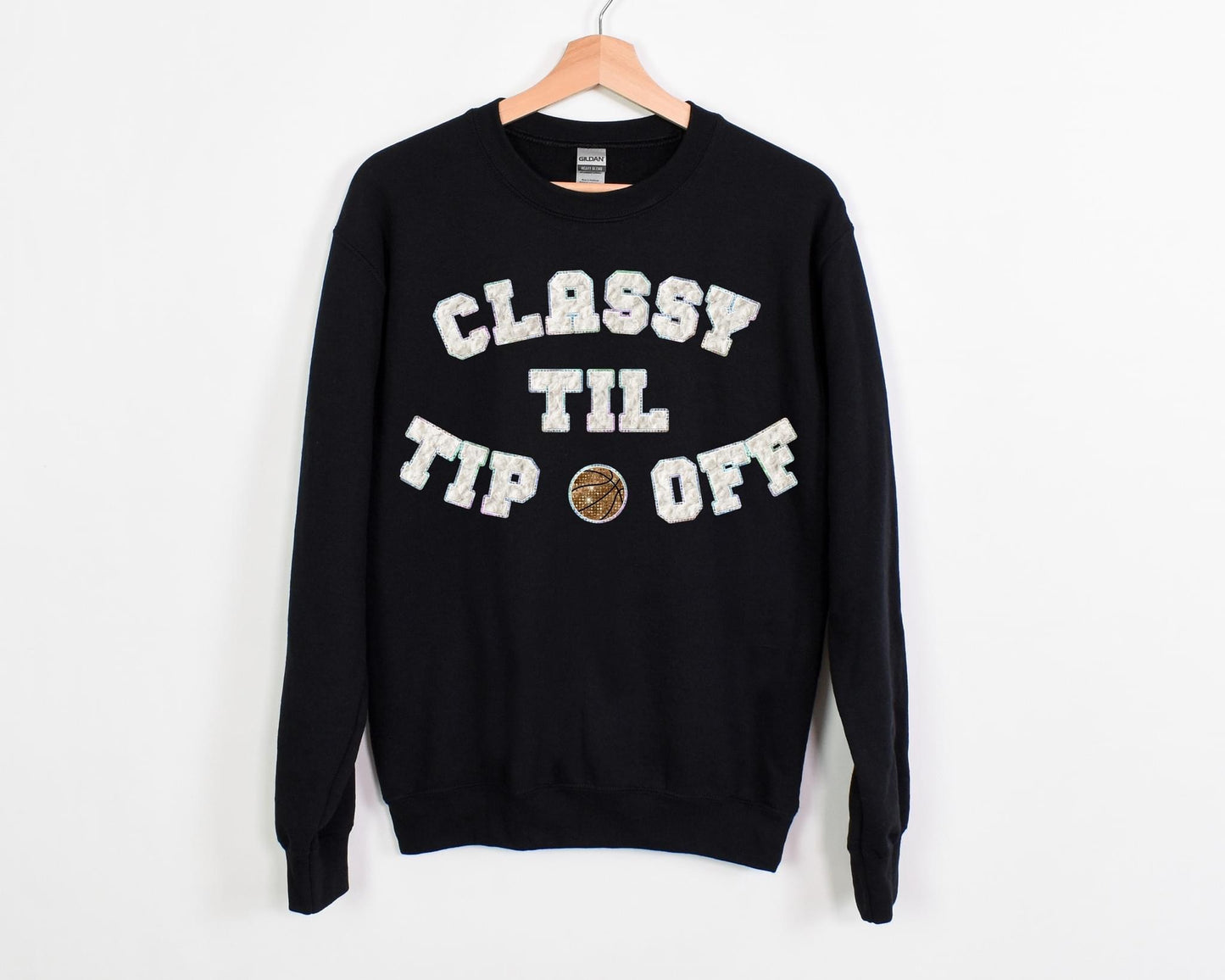 Classy Till Tip Off Basketball Faux Glitter