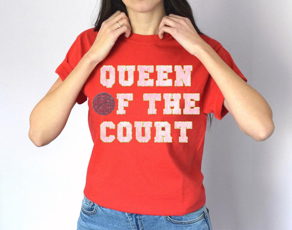 Queen Of The Court Pink Faux Glitter