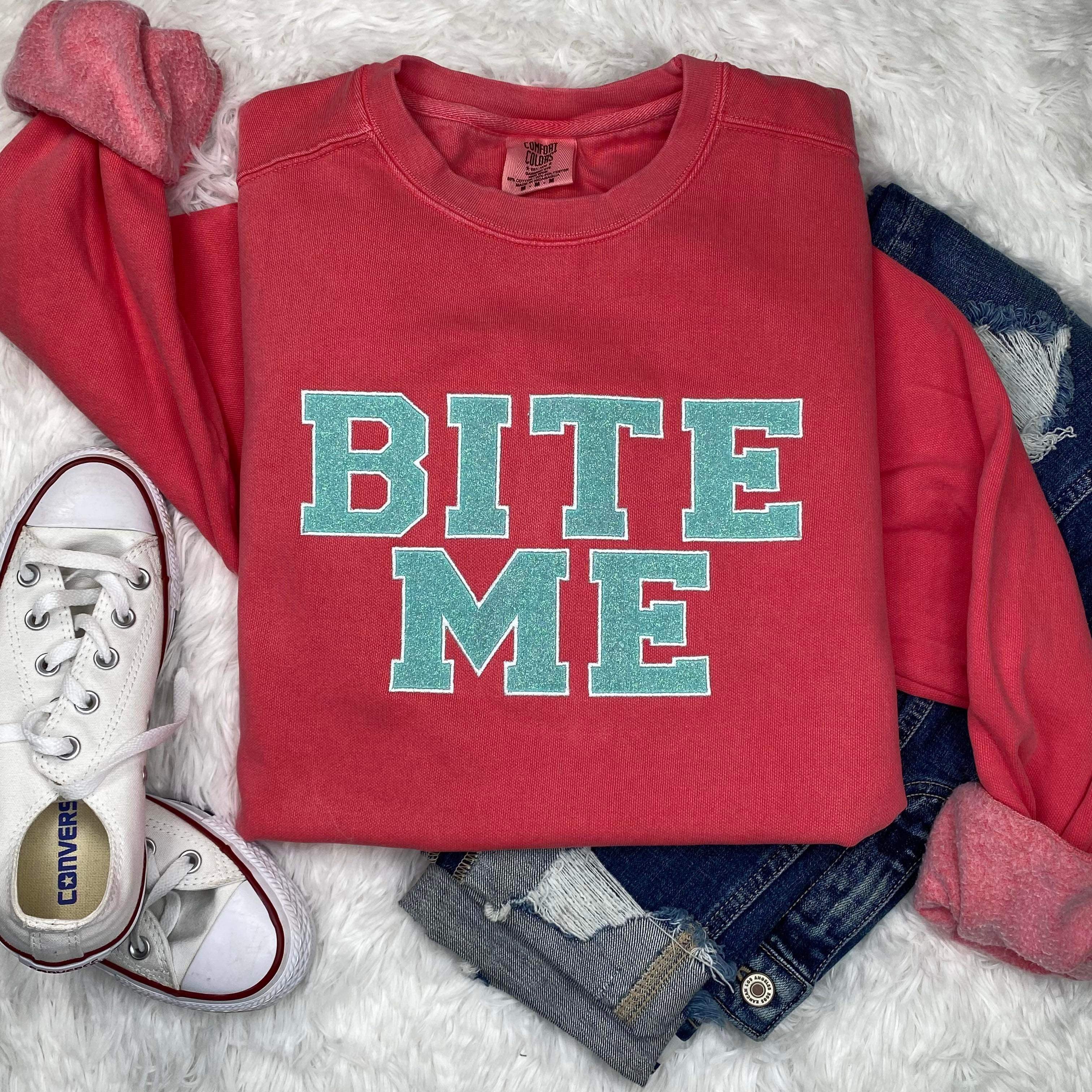 Bite Me Glitter Embroidery Glows In The Dark