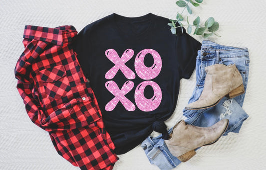 XOXO Pink Faux Glitter